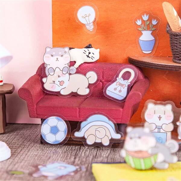 

1pack Cartoon Dog Print Random Sticker, Multicolor