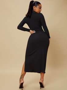 Sukienki Wycięcie Prosty Seksowne