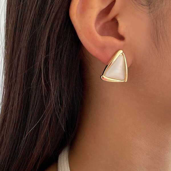 

Geometric Stud Earrings, Gold