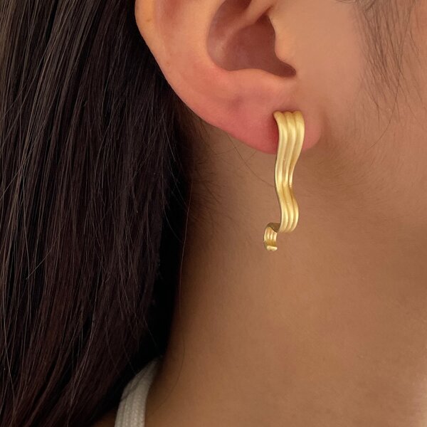 

Irregular Alloy Earrings, Gold