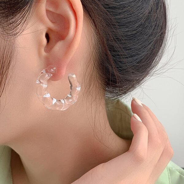 

Clear Open Hoop Earrings