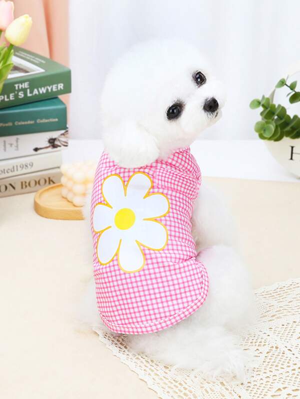 Haustier Tank Top mit Blume Muster