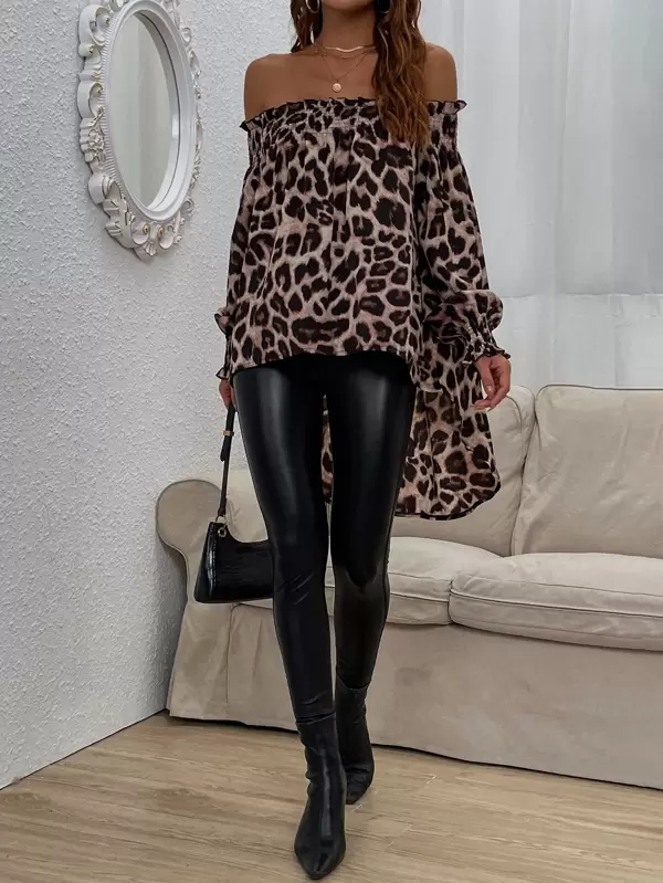 leopard print high low top