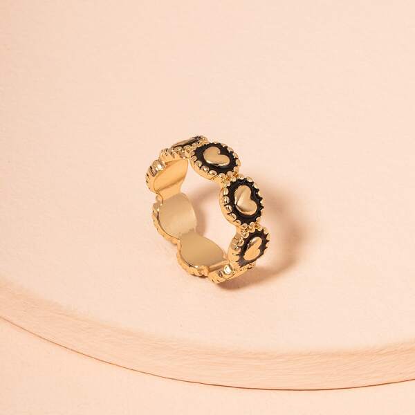 

Heart Detail Alloy Ring, Gold