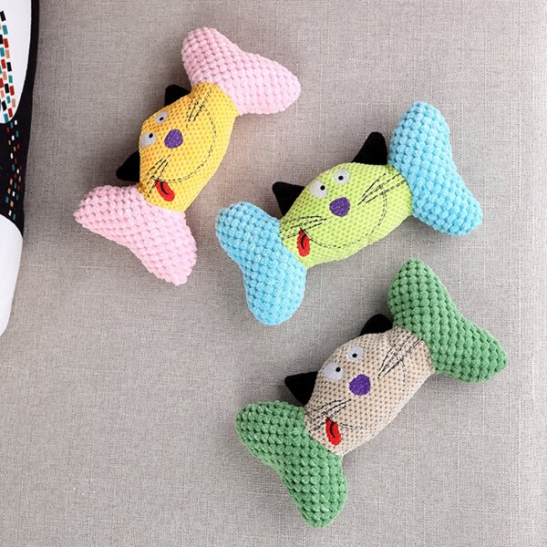 

1pc Random Cartoon Pet Plush Toy, Multicolor