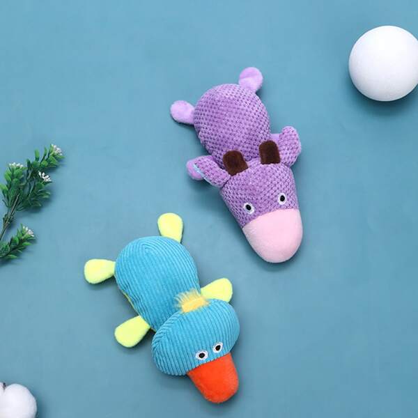 

1pc Random Cartoon Pet Plush Toy, Multicolor