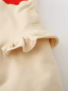 Peninsula Baby 嬰兒愛心圖案荷葉邊連身背心 - 杏色 - 查看 3