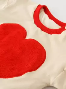 Peninsula Baby 嬰兒愛心圖案荷葉邊連身背心 - 杏色 - 查看 6