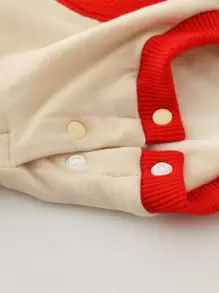 Peninsula Baby 嬰兒愛心圖案荷葉邊連身背心 - 杏色 - 查看 7