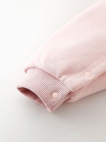 Peninsula Baby 嬰兒卡通圖案字母刺繡網眼刺繡邊保暖連身褲 - 淺粉色 - 查看 7