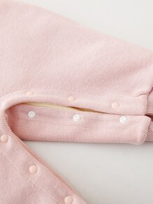 Peninsula Baby 嬰兒卡通圖案字母刺繡網眼刺繡邊保暖連身褲 - 淺粉色 - 查看 8