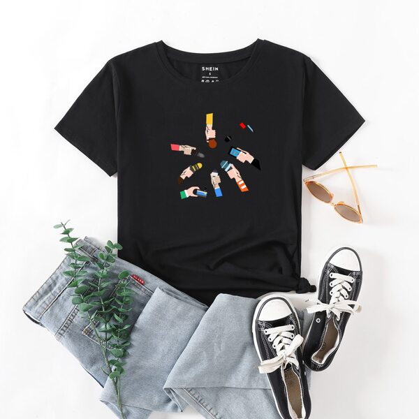 

Hand Graphic Short Sleeve Tee, Black