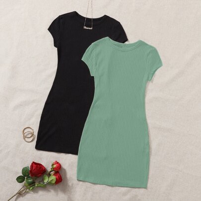 2 Packs Rib-Knit Dr…