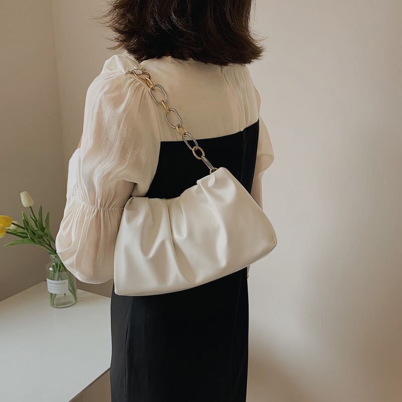 

Minimalist Ruched Bag, White