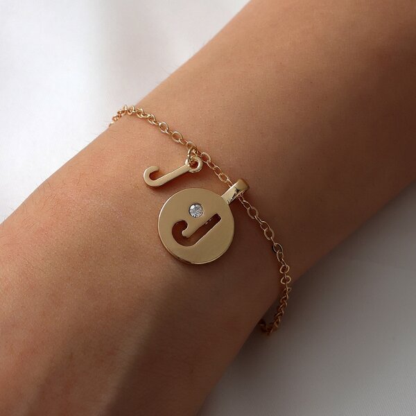 

Letter Charm Bracelet, Gold
