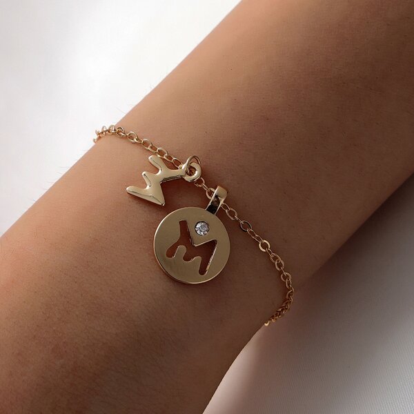 

Letter Charm Bracelet, Gold
