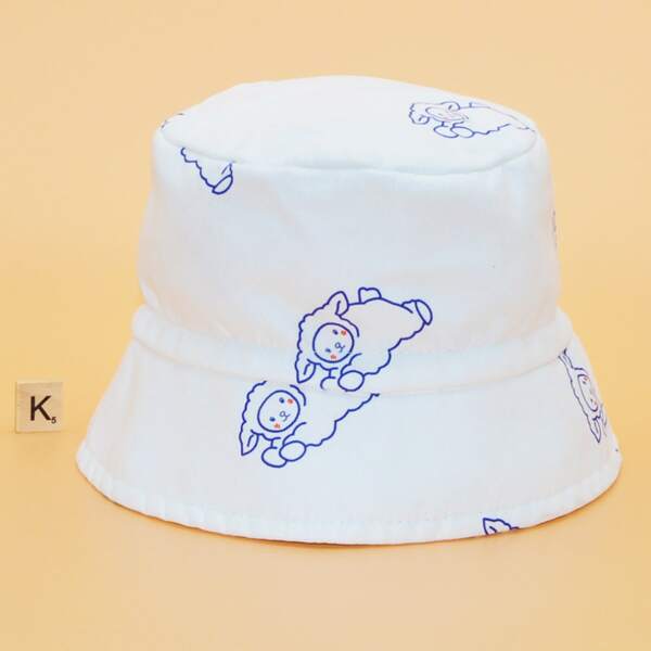 

Baby Animal Print Bucket Hat, White