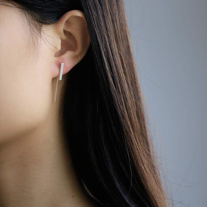 

2pcs Minimalist Earrings, Silver