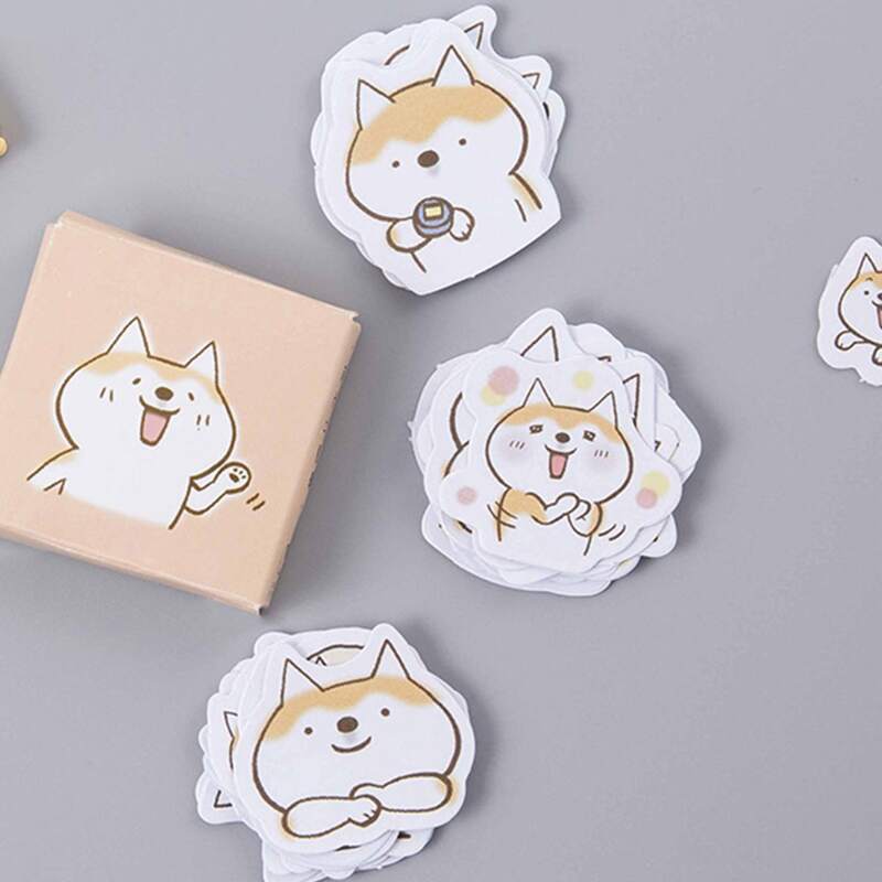 

45pcs Cartoon Dog Print Sticker, Multicolor