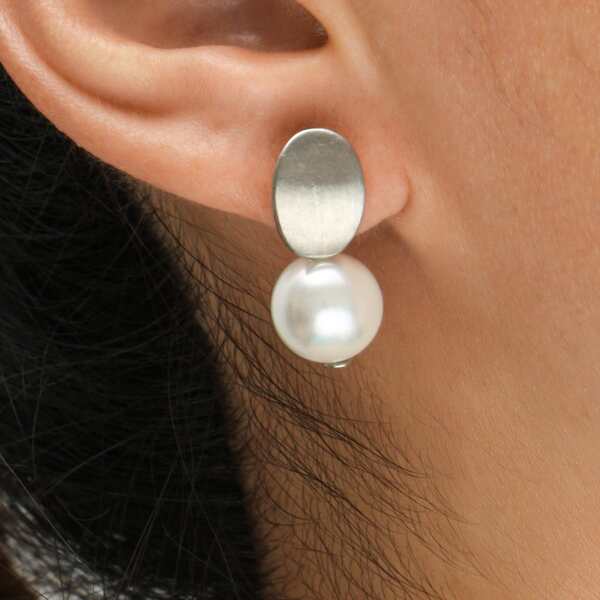 

Faux Pearl Drop Earrings, White