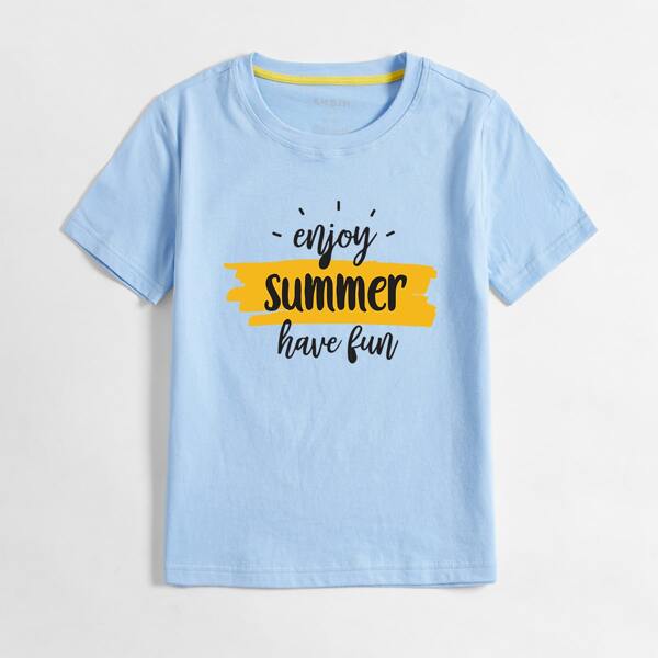 

Toddler Boys Letter Graphic Tee, Baby blue