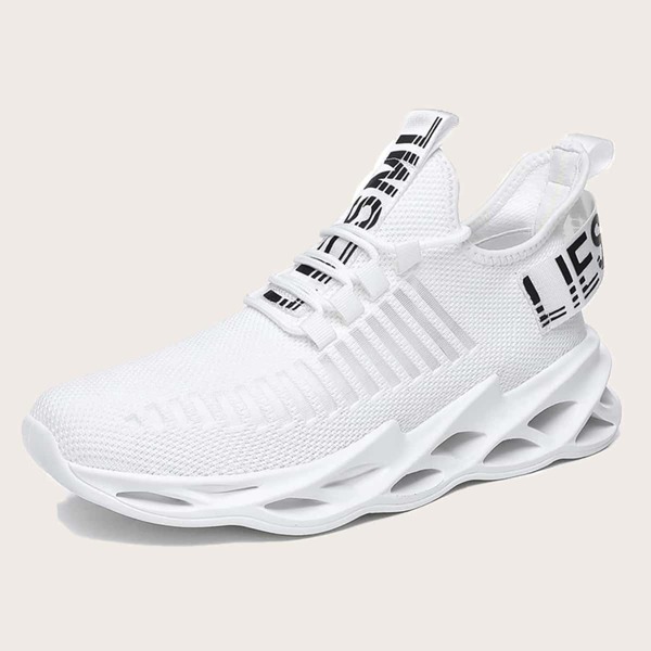 

Men Letter Graphic Running Shoes, White