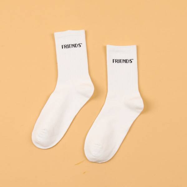 

Letter Graphic Crew Socks, White