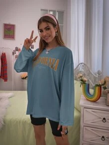 Áo thun Lá thư Giải trí - Màu xanh bụi bặm - Xem 6