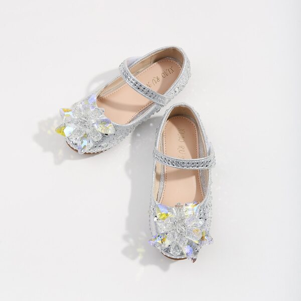

Toddler Girls Glitter Rhinestone Decor Mary Janes, Silver