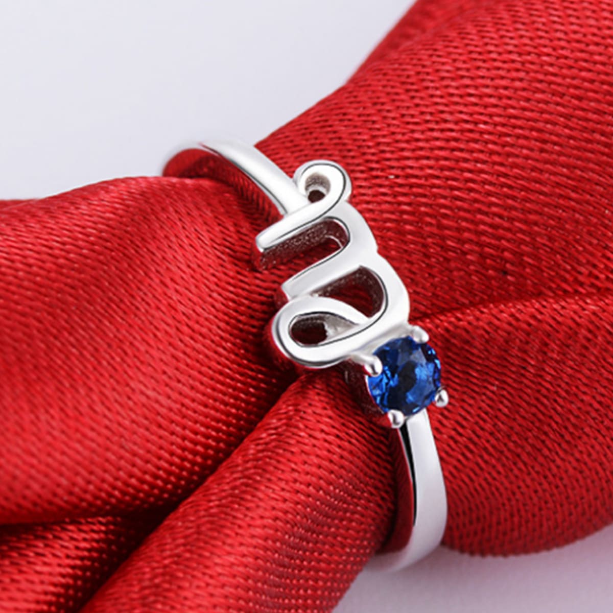 

Rhinestone Decor Cuff Ring, Silver