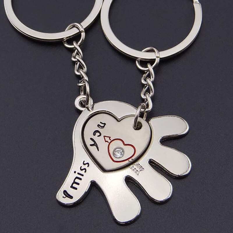 

2pcs Hand Design Keychain, Silver