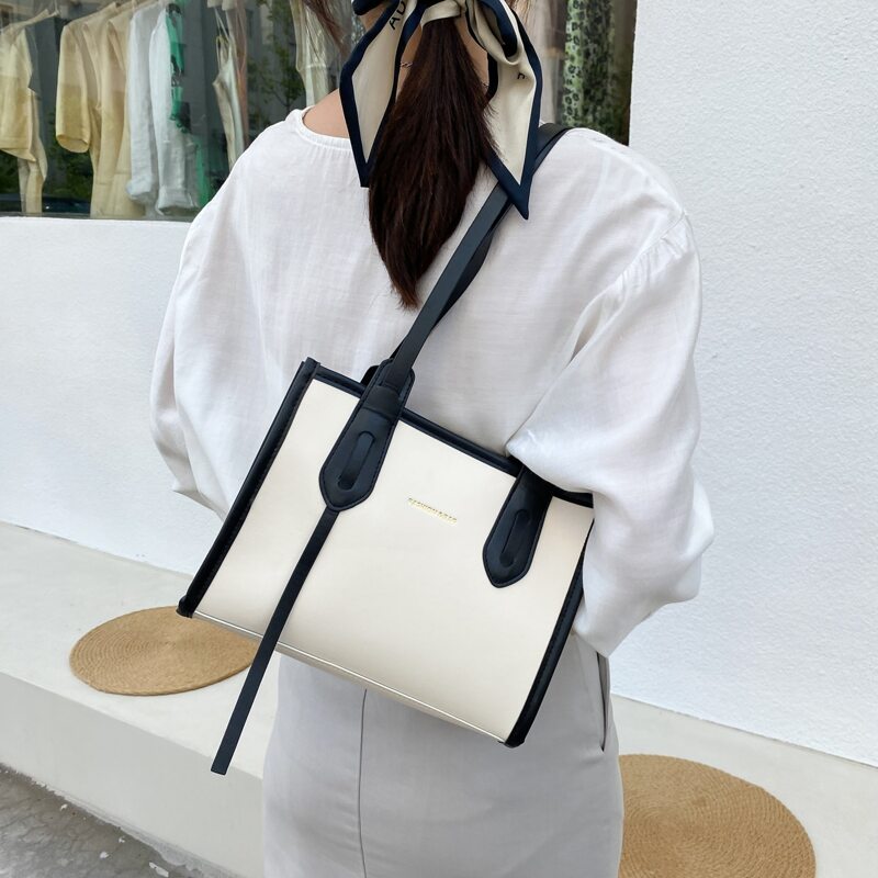 

Two Tone Tote Bag, Beige