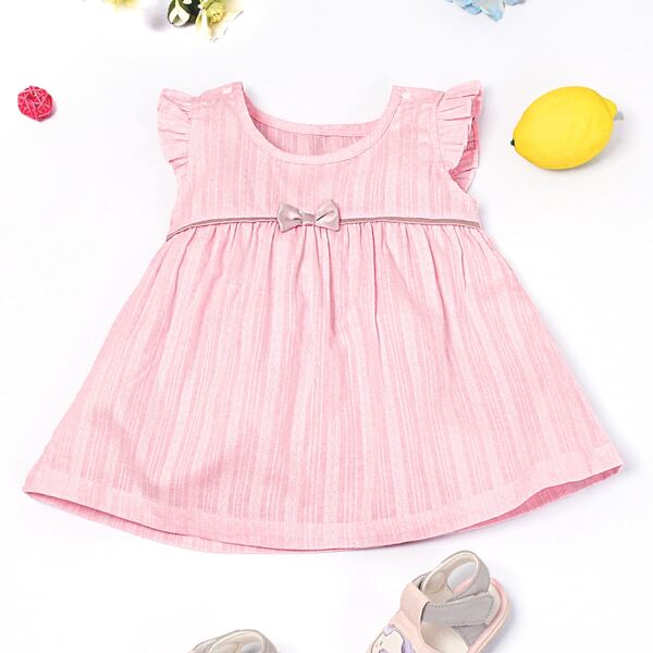 

Toddler Girls Bow Detail Smock Dress, Baby pink
