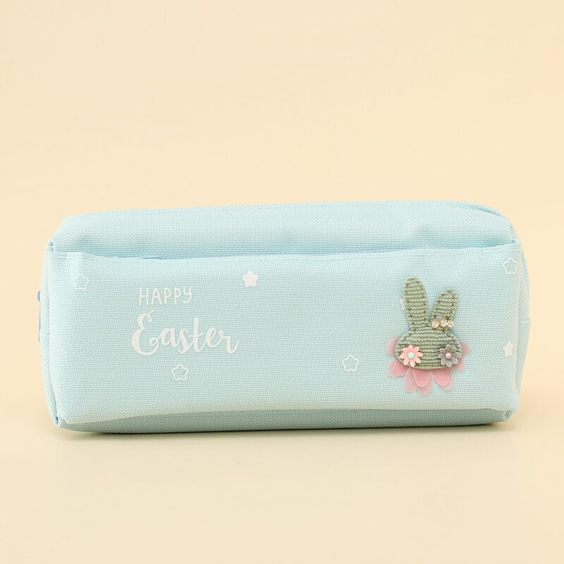 

1pc Letter Graphic Pencil Case, Mint blue