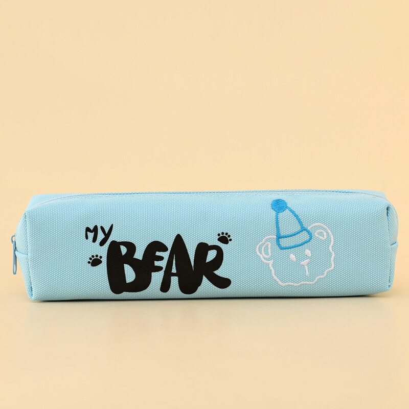 

Bear Print Pencil Case, Blue