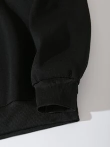 INAWLY 愛心和字母圖案加絨內裏運動衫