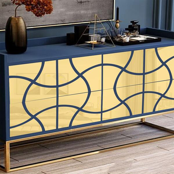 

4pcs Mirror Surface Wall Sticker, Gold