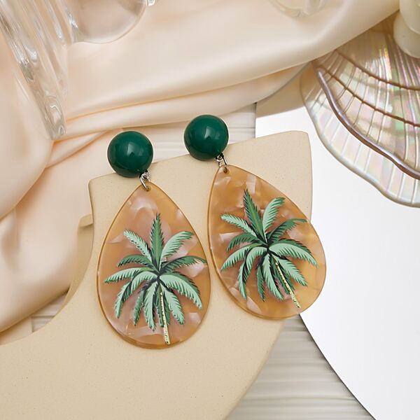 

Acrylic Water-drop Earrings, Multicolor