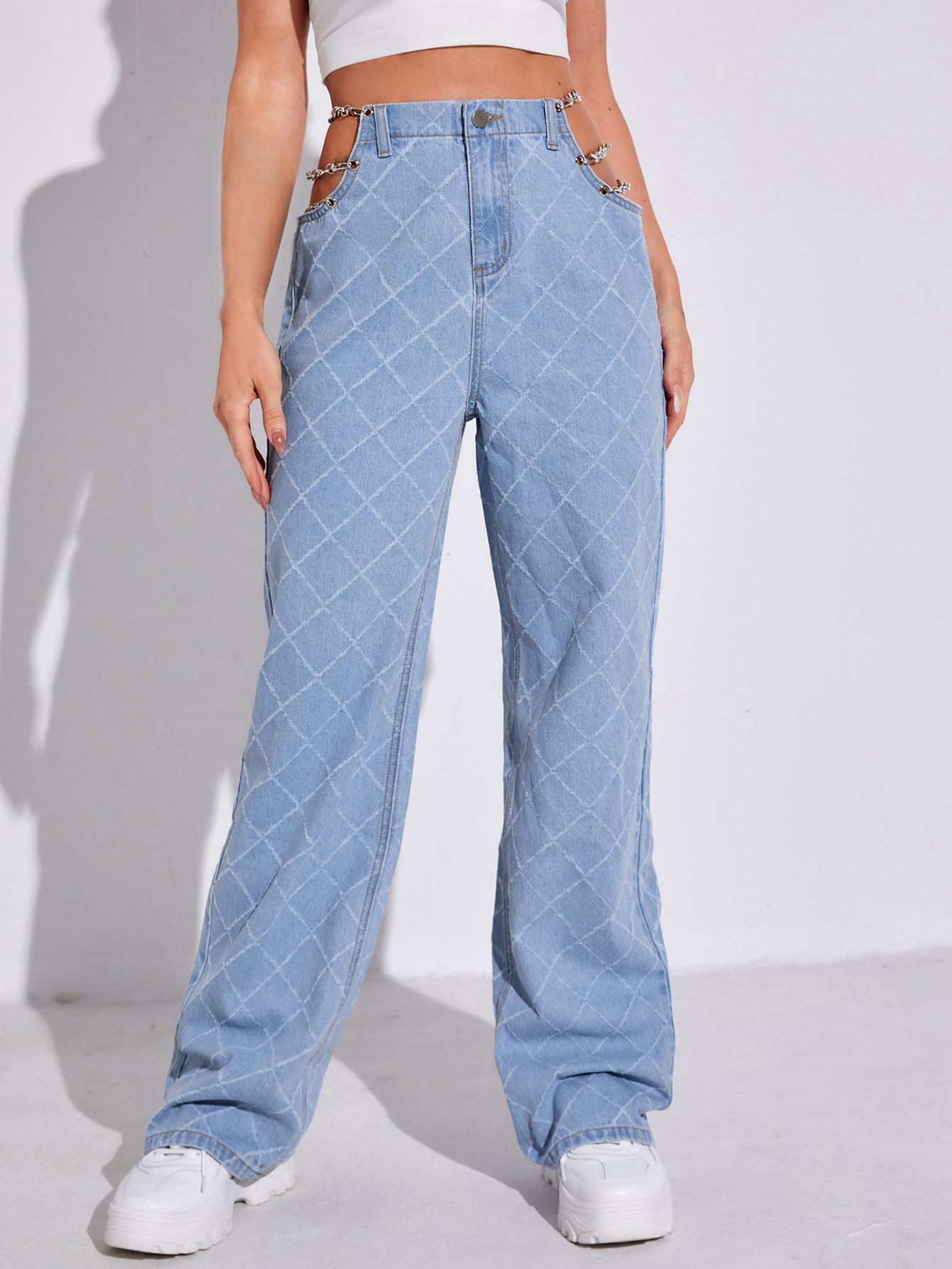 SHEIN High Waist Chain Cutout Side 