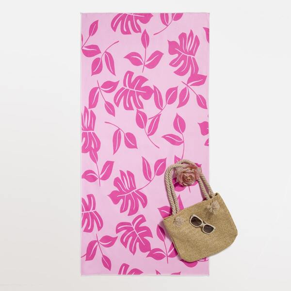 

Leaf Print Beach Blanket, Multicolor