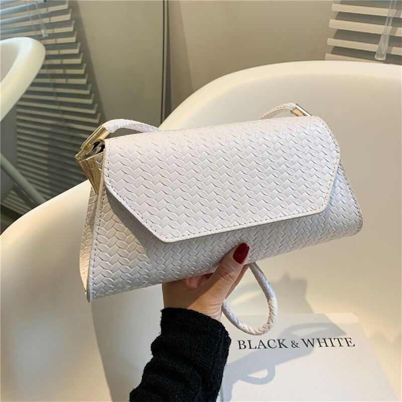 

Minimalist Flap Shoulder Bag, White