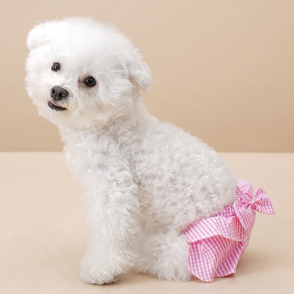 

Gingham Pattern Pet Sanitary Pants, Pink