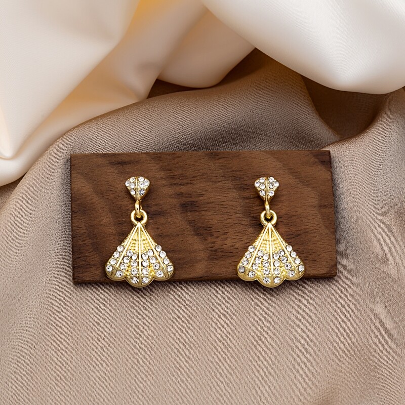 

Rhinestone Drop Earrings, Gold