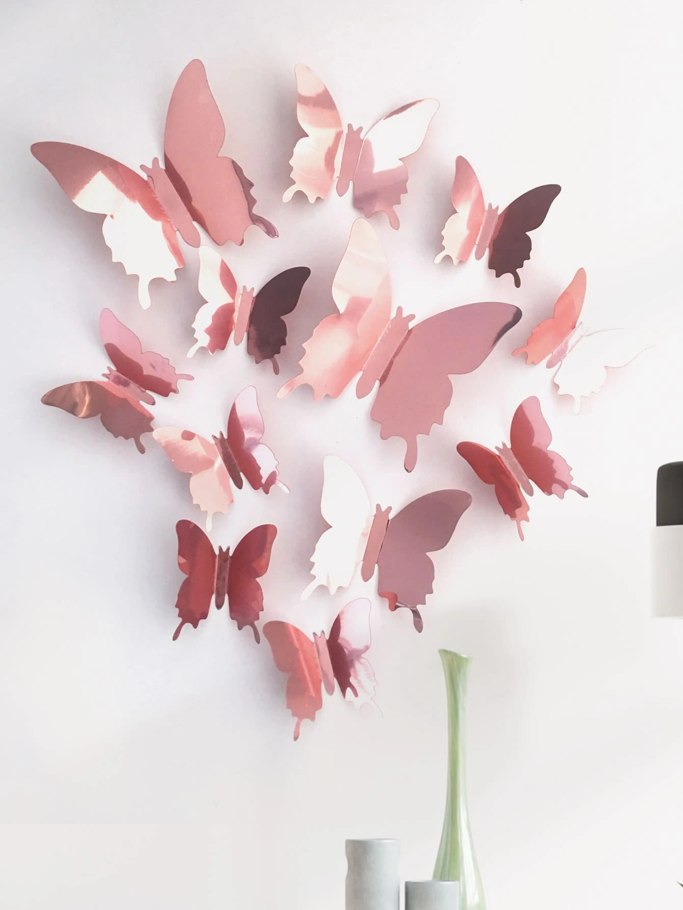 12pcs/Pack Reflective Butterfly Wall Sticker, 3D Butterfly Decals ...