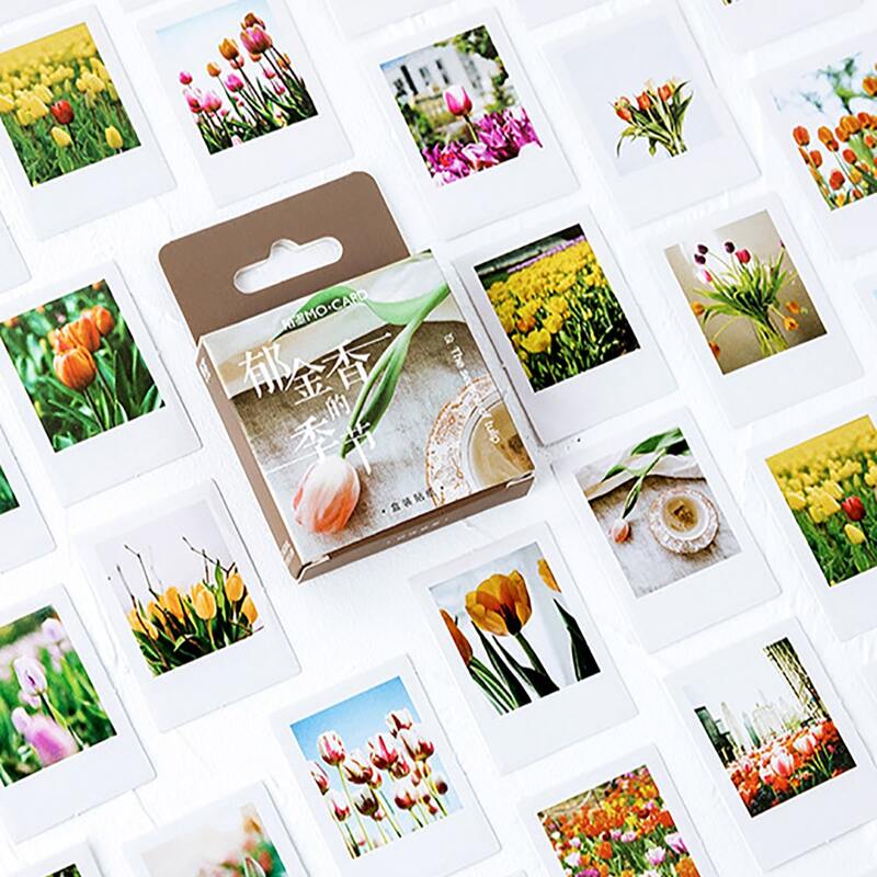 

46pcs Flower Print Sticker, Multicolor