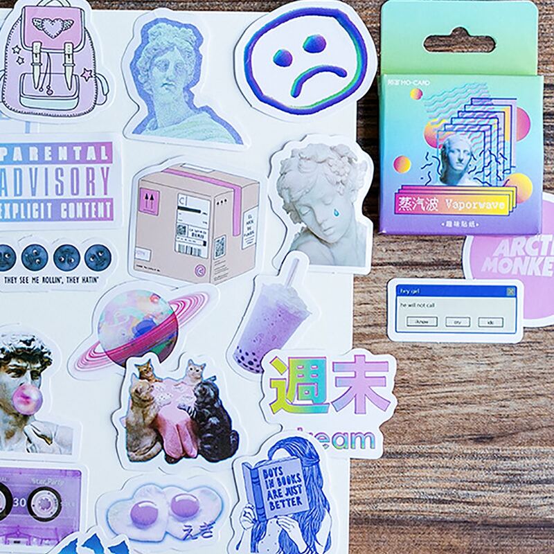 

46pcs Mixed Pattern Sticker, Multicolor