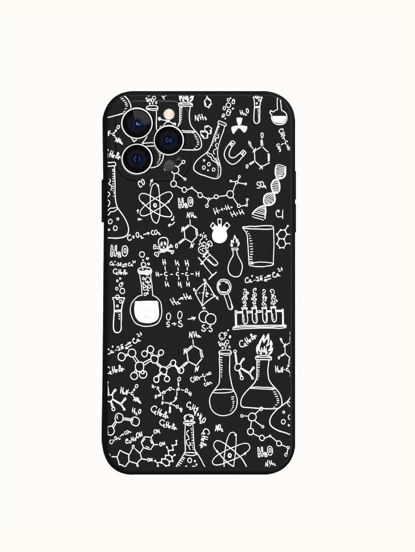 Funda de móvil con estampado de tubo de ensayo químico - Negro - Añade 1