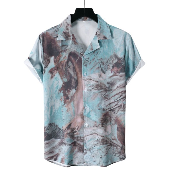 

Men Tie Dye Button Through Shirt, Multicolor