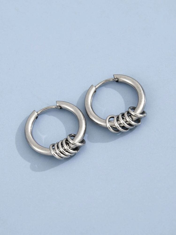 Ring Decor Hoop Earrings
