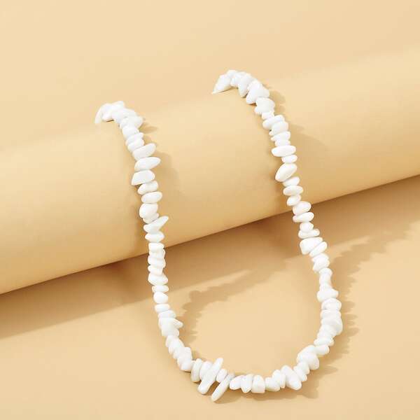 

Stone Beaded Necklace, White
